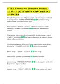 MTLE Elementary Education Subtest 3  ACTUAL QUESTIONS AND CORRECT  ANSWERS 