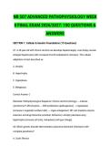 NR 507 Advanced Pathophysiology Week 8 Final Exam Actual Exam 2026&sol;2027 &vert;100 Questions with Verified Answers &vert; 100&percnt; Correct &vert; Pass Guaranteed