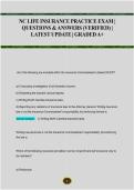 NC LIFE INSURANCE PRACTICE EXAM &vert; QUESTIONS & ANSWERS &lpar;VERIFIED&rpar; &vert; LATEST UPDATE &vert; GRADED A&plus;