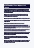 AAMS Module 1 Asset Management Process questions and answers