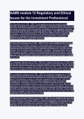 AAMS module 12 Regulatory and Ethical Issues for the Investment questions and answers