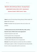 NSG3250 &sol; NSG 3250 Exam 4 Review&colon;  Nursing Practice - Adult Health I &lpar;Latest 2026&sol; 2027&rpar;  &vert; Questions &  Answers&vert; Grade A&vert; 100&percnt; Correct - Galen 
