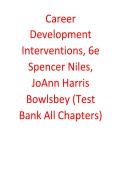 Career Development Interventions&comma; 6th Edition &mdash; Complete Test Bank &lpar;Spencer Niles & JoAnn Harris-Bowlsbey&rpar;