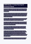 AAMS Module 11 Estate Planning for Investment Clients questions and answers
