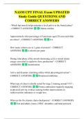 NASM CPT FINAL Exam UPDATED  Study Guide QUESTIONS AND  CORRECT ANSWERS -