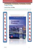 Corporate Finance 13th Edition &lpar;Stephen Ross&comma; Randolph Westerfield&comma; Jeffrey Jaffe&rpar; All chapter &lpar;Q&A&rpar; latest 2026 complete A&plus; Rated