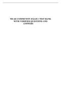 NR442 Community Exam 1 Test Bank &ndash; Verified Questions & Answers &vert; 2026&sol;2027 Nursing Study Guide