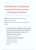 NR 442&sol; NR442 Exam 1 &colon; Community Health  Nursing &lpar;2026&sol; 2027 Update&rpar; &vert; Q&sol;A &vert; Grade  A&vert; &lpar;Verified Answers&rpar; -Chamberlain