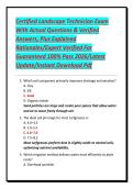 Certified Landscape Technician Exam With Actual Questions & Verified Answers&comma; Plus Explained Rationales&sol;Expert Verified For Guaranteed 100&percnt; Pass 2026&sol;Latest Update&sol;Instant Download Pdf