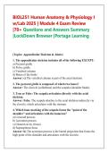 BIOL251 Human Anatomy & Physiology I w&sol;Lab 2025 &vert; Module 7 Exam Review &vert;70&plus; Questions and Answers Summary &vert;LockDown Browser &vert;Portage Learning
