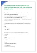 SSI open water final exam&comma; SSI Open Water Final Exam&comma; SSI Open Water Diver Final Exam with precise detailed solutions