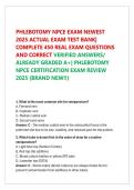 PHLEBOTOMY NPCE EXAM NEWEST 2026 ACTUAL EXAM TEST BANK