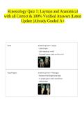 Kinesiology Quiz 1&colon; Layman and Anatomical with all Correct & 100&percnt; Verified Answers &vert;Latest Update &vert;Already Graded A&plus;