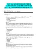 TEST BANK FOR UNDERSTANDING  PATHOPHYSIOLOGY 7TH EDITION BY  HUETHER-a comprehensive study guide-2026