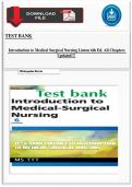 TEST BANK &semi; Introduction to Medical Surgical Nursing Linton 6th Ed&period; All Chapters Updated&excl;&excl;&excl;