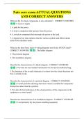 Nate core exam ACTUAL QUESTIONS  AND CORRECT ANSWERS 