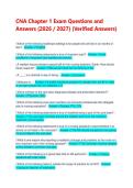 CNA Chapter 1 Exam Questions and Answers &lpar;2026 &sol; 2027&rpar; &lpar;Verified Answers&rpar;