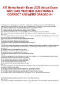 ATI Mental health Exam 2026 Actual Exam With 100&percnt; VERIFIED QUESTIONS & CORRECT ANSWERS GRADED A&plus;