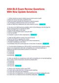 AHA BLS Exam Review Questions With New Update Solutions