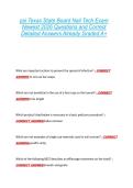 psi Texas State Board Nail Tech Exam  Newest 2026 Questions and Correct  Detailed Answers Already Graded A&plus;