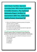 Solid Waste Facilities Operator Licensing Exam With Actual Questions & Verified Answers&comma; Plus Explained Rationales&sol;Expert Verified For Guaranteed 100&percnt; Pass 2026&sol;Latest Update&sol;Instant Download Pdf