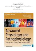 Complete Test Bank Advanced Physiology and Pathophysiology&colon; Essentials for Clinical Practice&period; 2nd Edition&period; By Linda Herrmann&comma; Nancy C&period; Tkacs&period; &lpar;All Chapters Covered&comma; Latest Edition&comma; 100&percnt; Verified Answers&rpar;