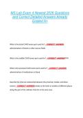 MS Lab Exam 4 Newest 2026 Questions  and Correct Detailed Answers Already  Graded A&plus;