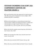 STATIONARY ENGINEERING EXAM SCRIPT 2026 COMPREHENSIVE QUESTIONS AND SOLUTIONS GRADED A&plus;