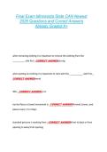 Final Exam Minnesota State CAN Newest  2026 Questions and Correct Answers  Already Graded A&plus; 
