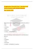 Straighterline Chemistry Final Questions and Correct Answers with Verified Solutions