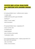 STATISTICS BEC1 ACTUAL EXAM PAPER 2026 QUESTIONS WITH ANSWERS GRADED A&plus;