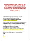 WGU D099 OA EXAM TEST BANK 2 &sol;WGU D099 SALES MANAGEMENT OBJECTIVE ASSESSMENT NEWEST ACTUAL EXAM WITH COMPLETE 100 QUESTIONS AND CORRECT DETAILED ANSWERS &lpar;VERIFIED ANSWERS&rpar; &vert;ALREADY GRADED A&plus;