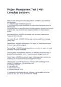 Project Management Test 1 with Complete Solutions