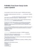 PUR4801 Final Exam Study Guide Latest Updated