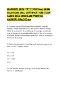 STATISTICS BEC1 STATISTICS FINAL EXAM SOLUTIONS WGU CERTIFICATION STUDY GUIDE 2026 COMPLETE VERIFIED ANSWERS GRADED A&plus;