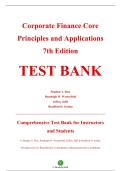 Test Bank &mdash; Corporate Finance&colon; Core Principles and Applications&comma; 7th Edition &mdash; Stephen A&period; Ross&comma; Randolph W&period; Westerfield&comma; Jeffrey Jaffe & Bradford D&period; Jordan &mdash; ISBN 9781264413119 &mdash; Latest Update 2025&sol;2026 &mdash; &lpar;All Chapters Covered 1&ndash;20&rpar;