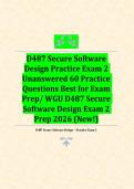 D487 Secure Software  Design Practice Exam 2  Unanswered 60 Practice  Questions Best for Exam  Prep&sol; WGU D487 Secure  Software Design Exam 2  Prep 2026 &lpar;New&excl;&rpar;