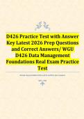 D426 Practice Test with Answer  Key Latest 2026 Prep Questions  and Correct Answers&sol; WGU  D426 Data Management  Foundations Real Exam Practice  Test