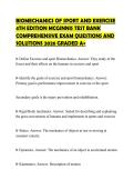 BIOMECHANICS OF SPORT AND EXERCISE 4TH EDITION MCGINNIS TEST BANK COMPREHENSIVE EXAM QUESTIONS AND SOLUTIONS 2026 GRADED A&plus;