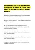 BIOMECHANICS OF SPORT AND EXERCISE 4TH EDITION MCGINNIS TEST BANK FINAL PAPER 2026 COMPLETE QUESTIONS AND ANSWERS