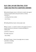 BLEA CRIM LAW MID-TERM FINAL STUDY GUIDE 2026 PRACTICE QUESTIONS ANSWERS