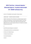 NR547 Final Exam - Advanced Integrative Differential Diagnosis - Psychiatric-Mental Health NP - PMHNP Certification Prep