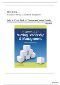Test Bank &ndash; Essentials of Nursing Leadership & Management &lpar;7th Edition&rpar; Weiss&comma; Tappen & Grimley &vert; All Chapters Included &vert; Complete Coverage &vert; Exam-Ready Q&A &vert; Rated A&plus;