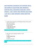 AHA PEDIATRIC ADVANCED LIFE SUPPORT &lpar;PALS&rpar;  100 COMPLETE QUESTIONS AND ANSWERS &vert;  CONTENT WELL ORGANIZED 2026&sol;2027 LATEST  UPDATE &vert; 100 &percnt; RATED AND VERIFIED SOLUTIONS  &vert; GET AN A&plus; NEW VERSION&excl;&excl;&excl; MOCK WRITTEN  EXAM  