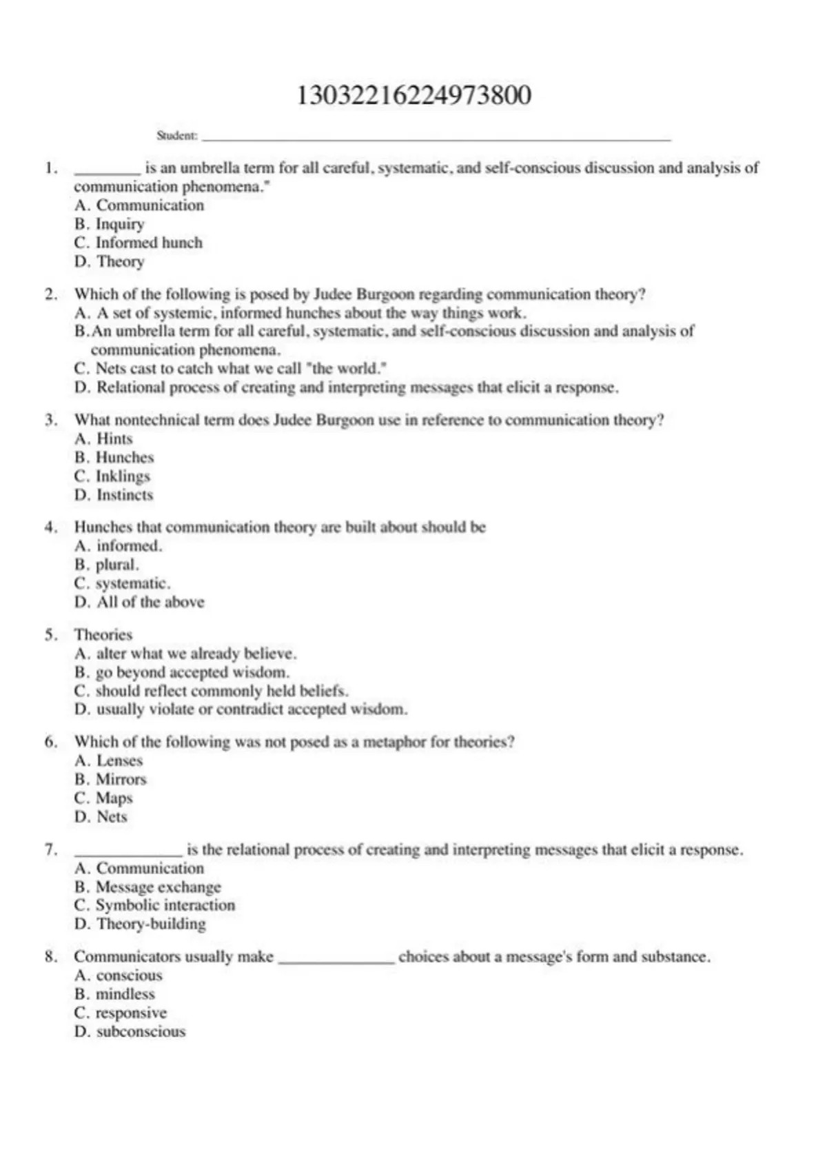 practice test bank questions, final exam : Griffin-A First Look at ...