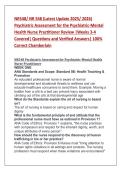 NR548&sol; NR 548 &lpar;Latest Update 2025&sol; 2026&rpar;  Psychiatric Assessment for the Psychiatric-Mental  Health Nurse Practitioner Review &vert;Weeks 3-4  Covered&vert; Questions and Verified Answers&vert; 100&percnt;  Correct Chamberlain