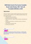 H&R Block Income Tax Course Complete Study Guide Review&comma; 560&plus; Terms & Complete Definitions 2025  