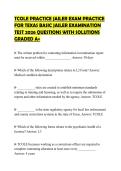 TCOLE PRACTICE JAILER EXAM PRACTICE FOR TEXAS BASIC JAILER EXAMINATION TEST 2026 QUESTIONS WITH SOLUTIONS GRADED A&plus;