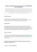 Dosage Calculation Exam &lpar;2026&sol;2027&rpar; &ndash; Nursing & Pharmacy Comprehensive Medication Math Assessment &vert; Questions and Answers