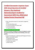 Certified Stormwater Inspector Exam With Actual Questions & Verified Answers&comma; Plus Explained Rationales&sol;Expert Verified For Guaranteed 100&percnt; Pass 2026&sol;Latest Update&sol;Instant Download Pdf